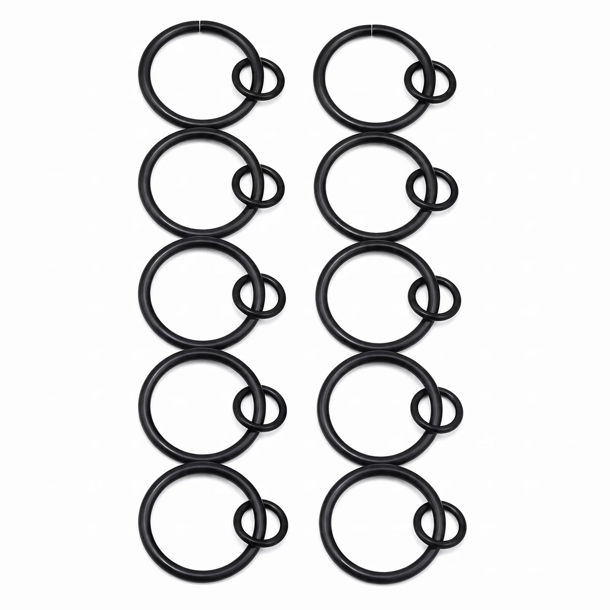 Matt Black Wrought Iron Curtain Rings – 40mm OD × 32mm ID – Pack of 10